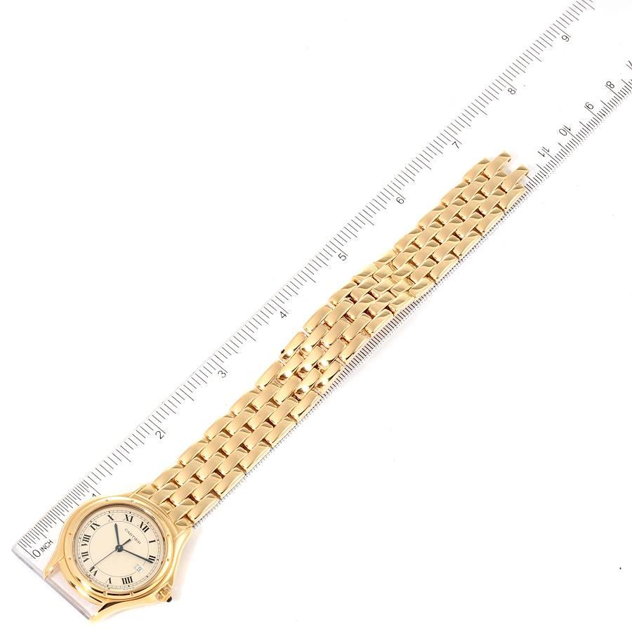 Cartier Cougar 18K Yellow Gold Silver Dial Ladies Watch 887904 For Sale 3