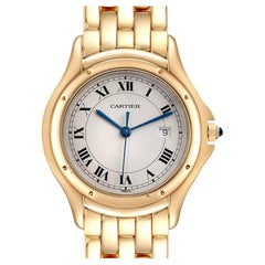 Cartier Cougar 18K Yellow Gold Silver Dial Ladies Watch 887904