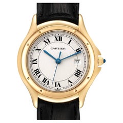 Cartier Cougar 18K Yellow Gold Silver Dial Ladies Watch 887920