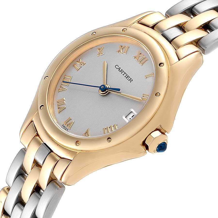 Cartier Cougar 18K Yellow Gold Steel Ladies Watch 117000 For Sale 1