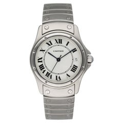 Cartier Cougar 1920/1 Steel White Dial Mens Watch