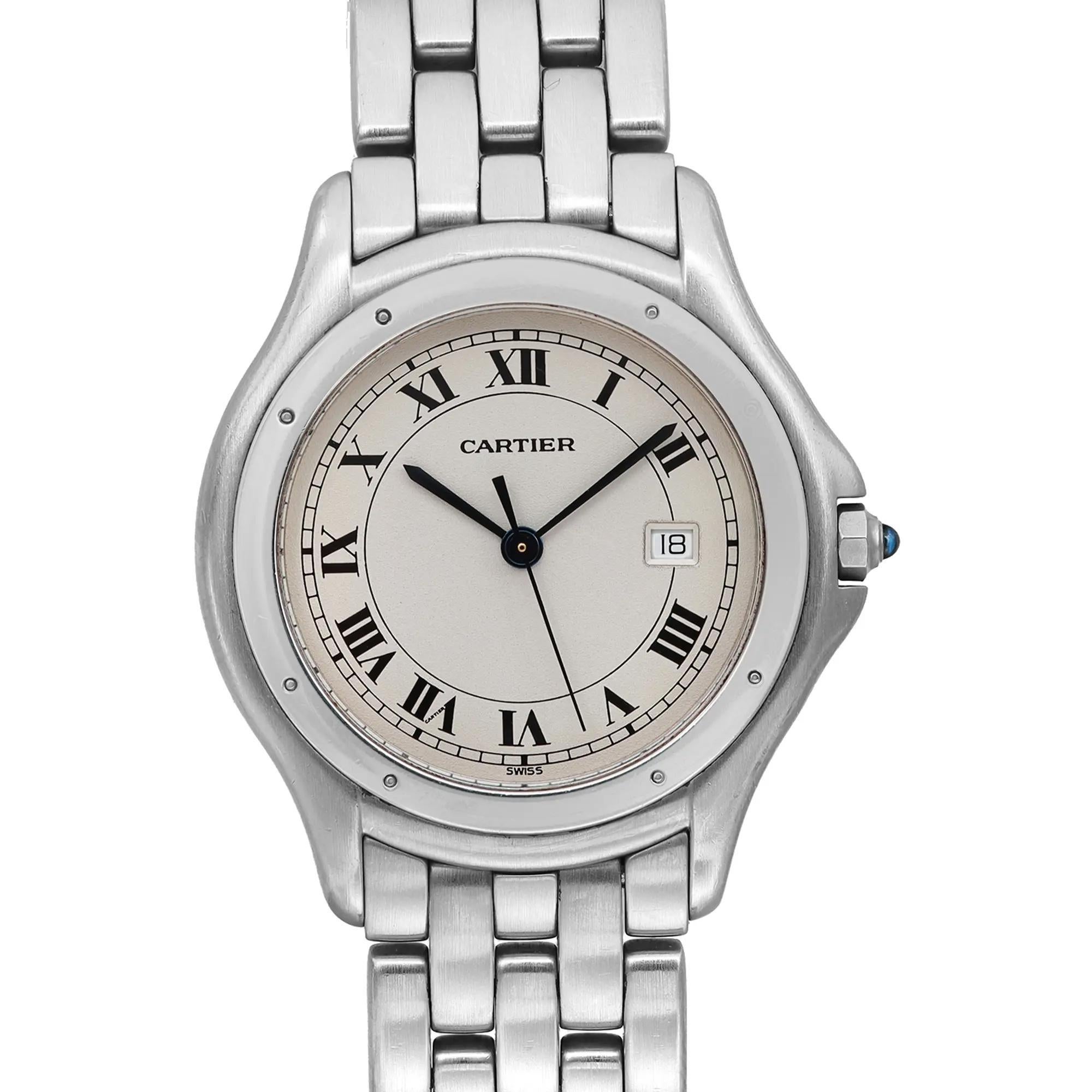Pre-owned. The original box and paper are not included. Comes with a presentation box and a seller authenticity card.

 Brand: Cartier  Type: Wristwatch  Department: Unisex Adult  Model Number: W35002F5  Country/Region of Manufacture: Switzerland 