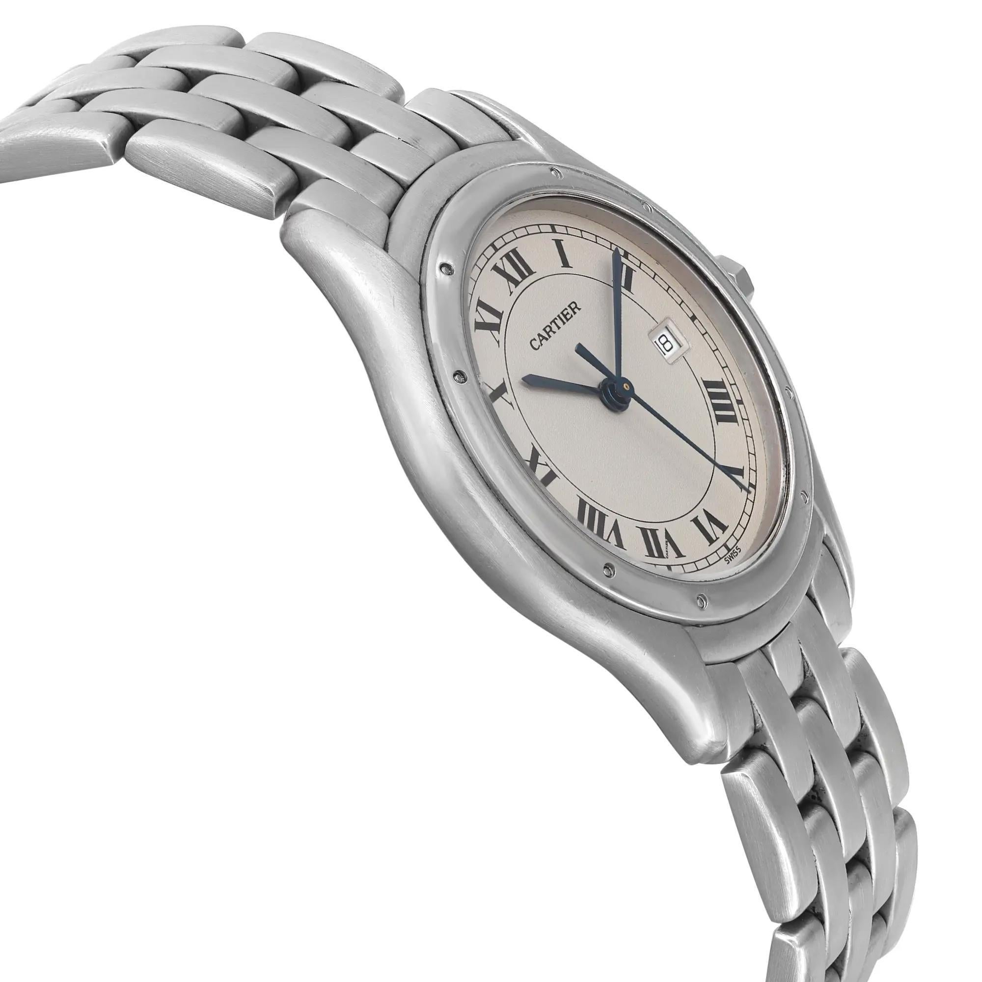 Cartier Cougar 33mm Stahl-Silber-Zifferblatt Quarz Unisex-Uhr W35002F5 Damen