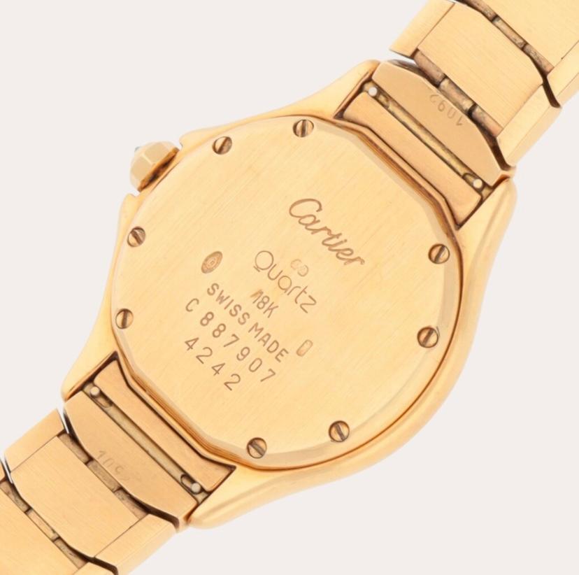 De las mujeres Reloj de pulsera Cartier Cougar A amarillo y engastado con diamantes con brazalete en venta