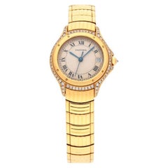 Reloj de pulsera Cartier Cougar A amarillo y engastado con diamantes con brazalete