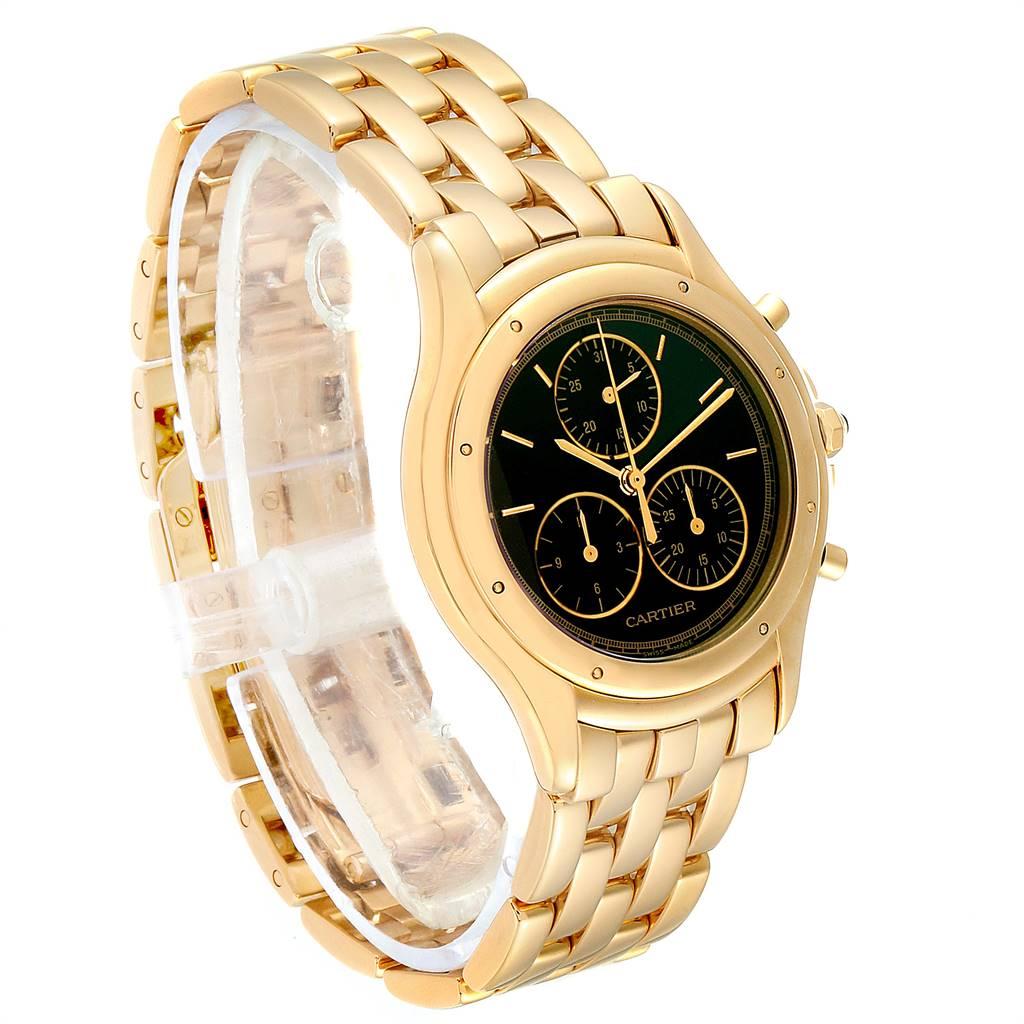 Cartier Cougar Chronograph Yellow Gold Black Dial Unisex Watch 1162 1