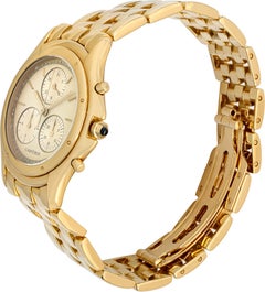 Cartier Cougar Chronograph Yellow Gold Quartz Wristwatch Ref11621