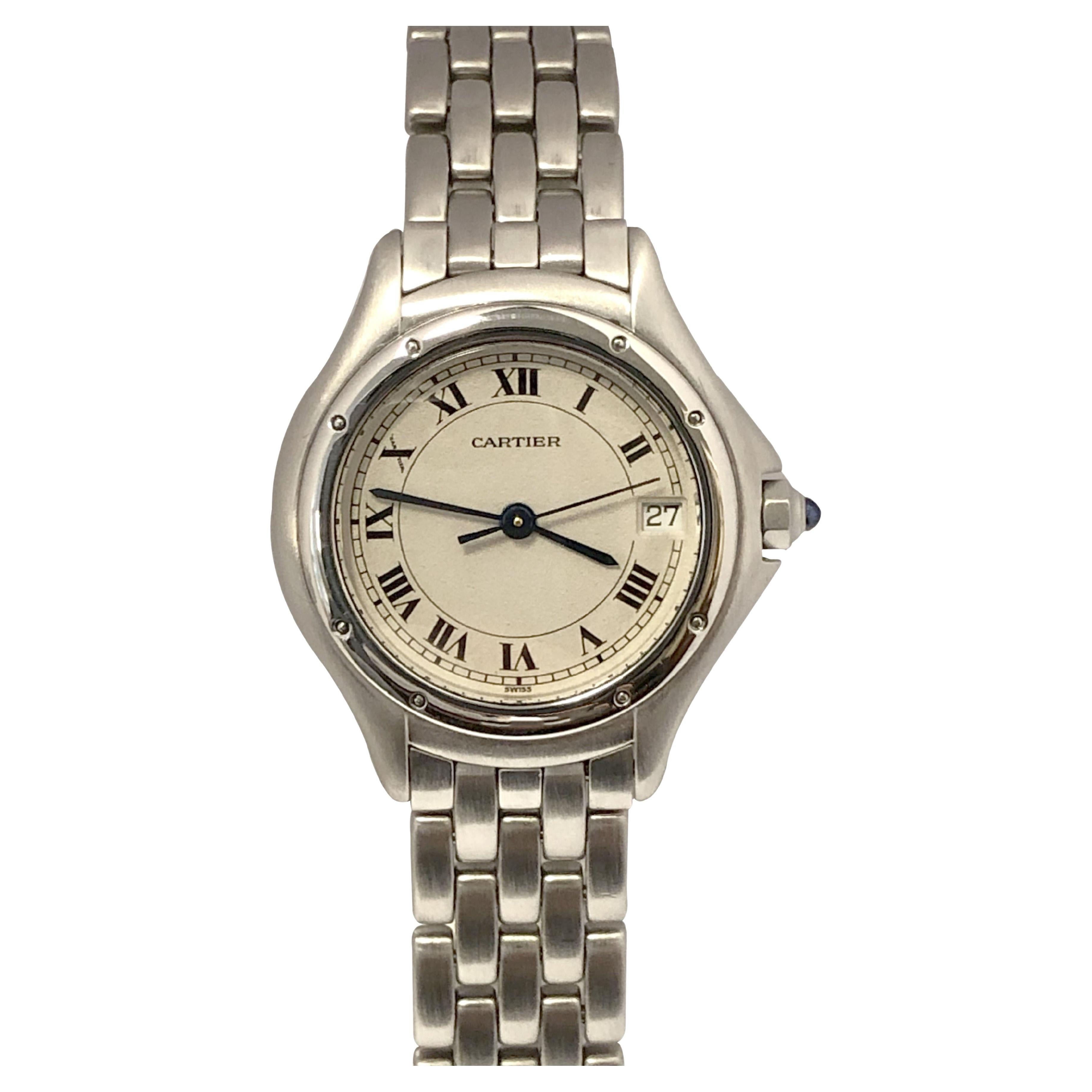 Cartier Cougar Damen Stahl-Armbanduhr