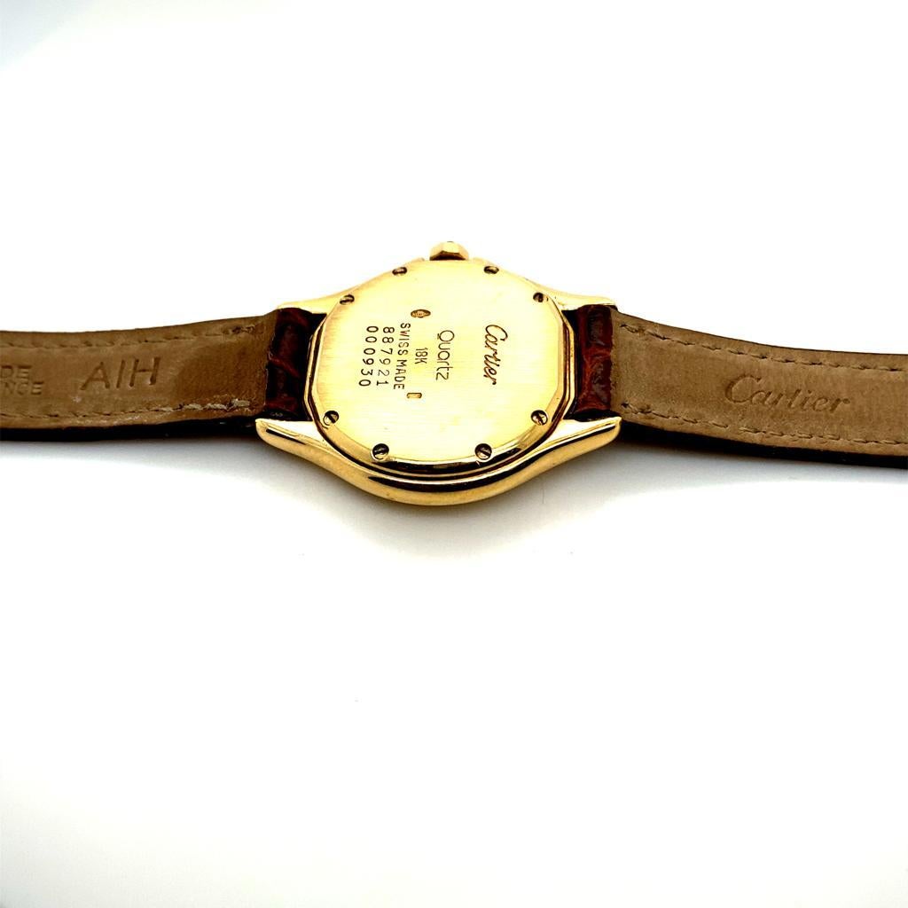 Modern Cartier Cougar Ladies Watch 18 Karat Yellow Gold 887921 For Sale