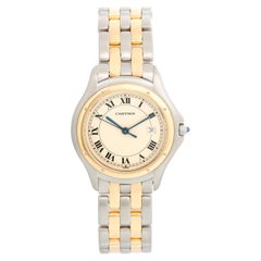 Montre Cartier Cougar Homme/Demoiselle - Taille moyenne 33 mm - 2 tons W35005B6