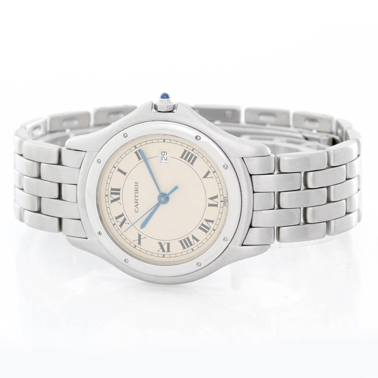 Women's or Men's Cartier Stainless Steel Cougar Midsize Quartz Wristwatch