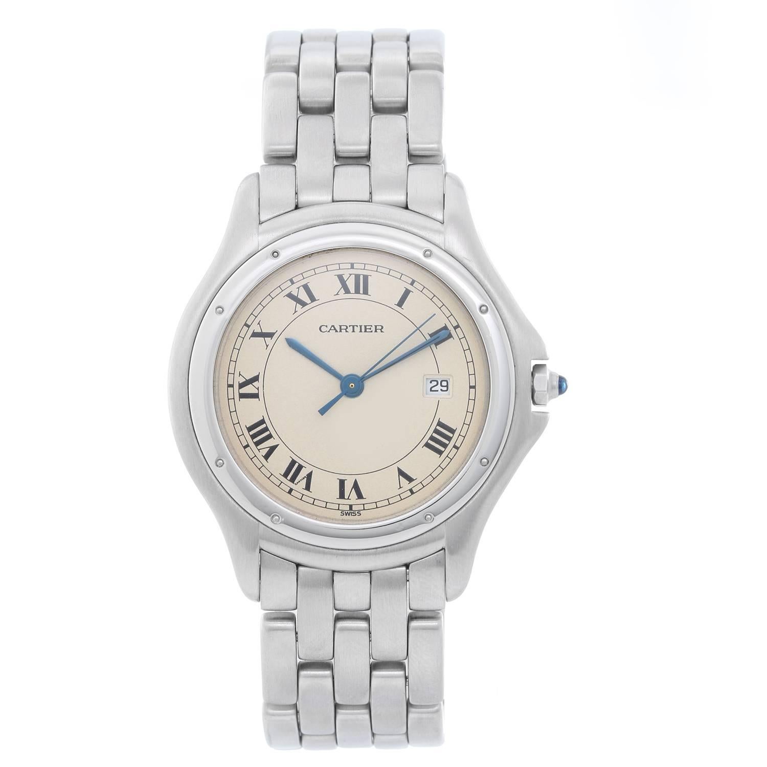 Cartier Stainless Steel Cougar Midsize Quartz Wristwatch