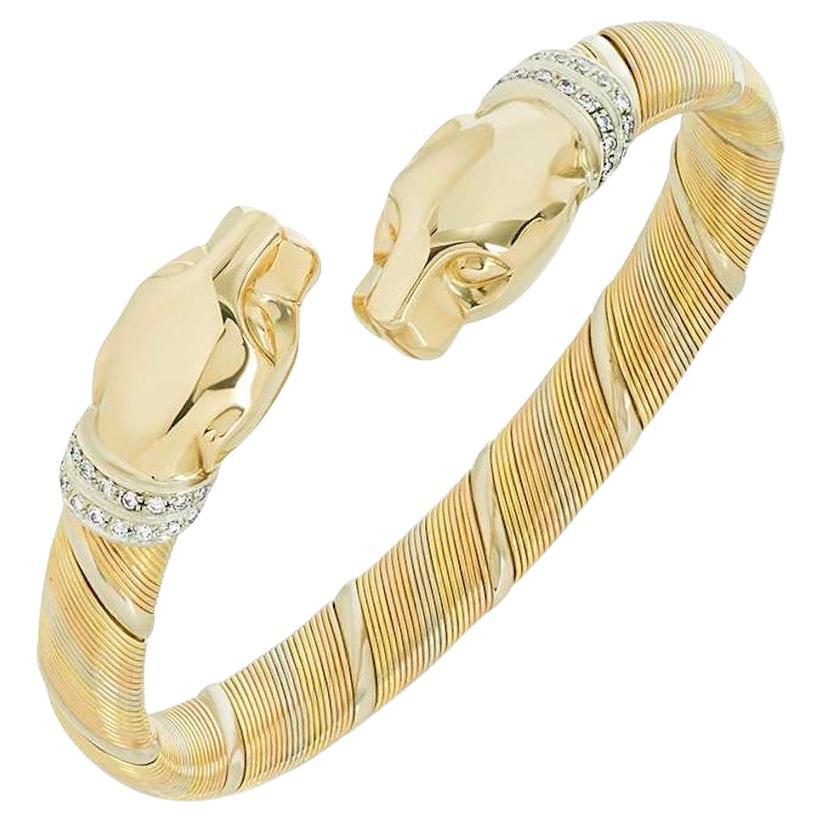 Cartier Cougar Panther Diamond Gold Bracelet