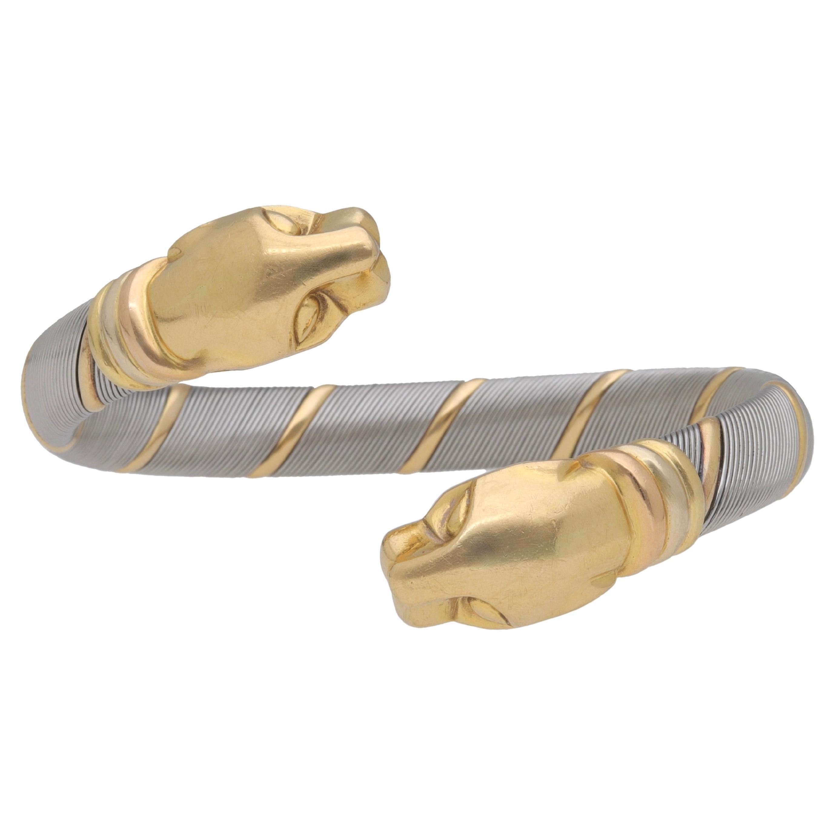 Cartier Cougar Panthere 18 Kt. Yellow Gold Steel Bracelet