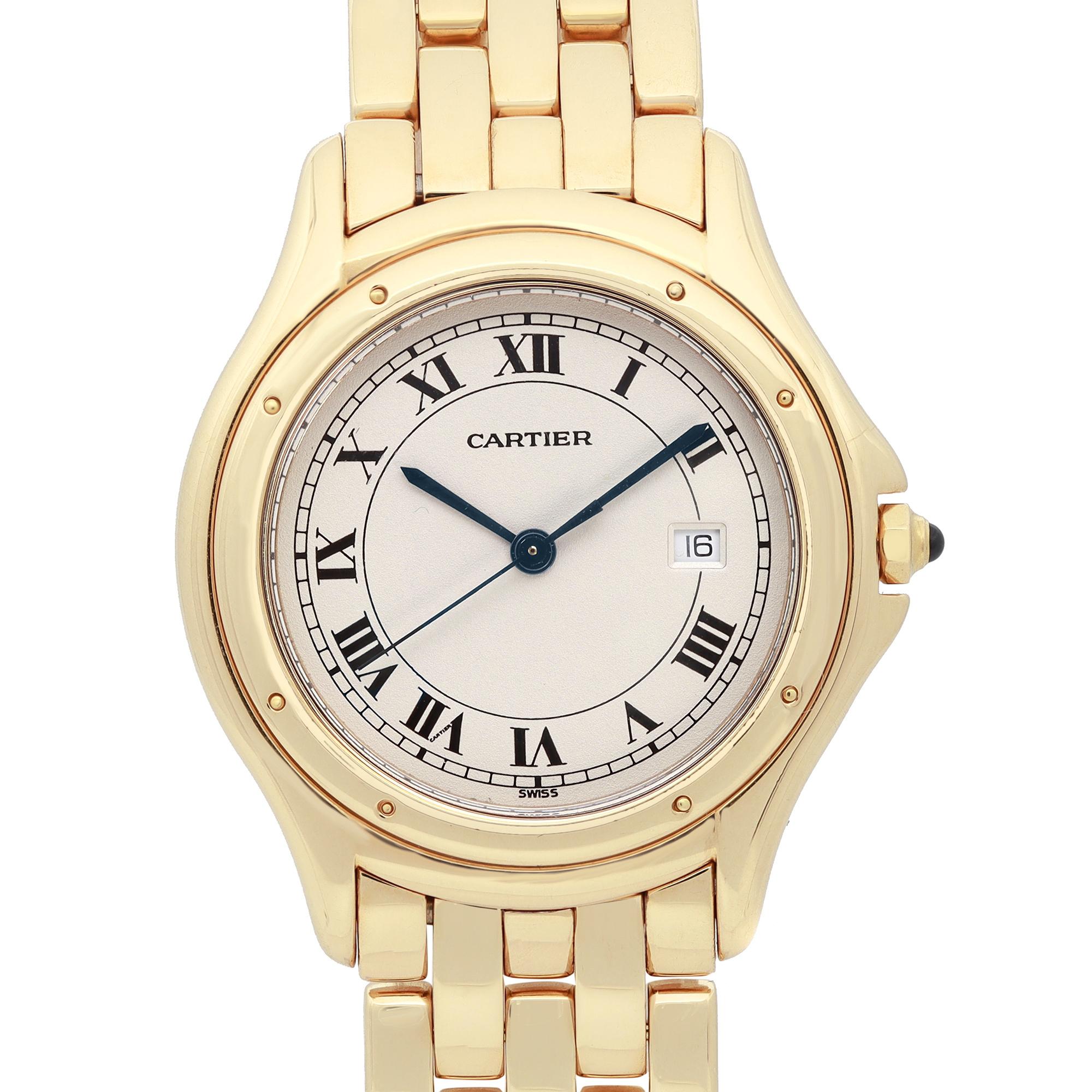 Excellent condition. Comes with only a Box but no papers.

Wrist fit 6.75 Inches

Brand: Cartier  Type: Wristwatch  Department: Women  Model Number: 887904  Country/Region of Manufacture: Switzerland  Style: Luxury  Model: Cartier Cougar Panthere 