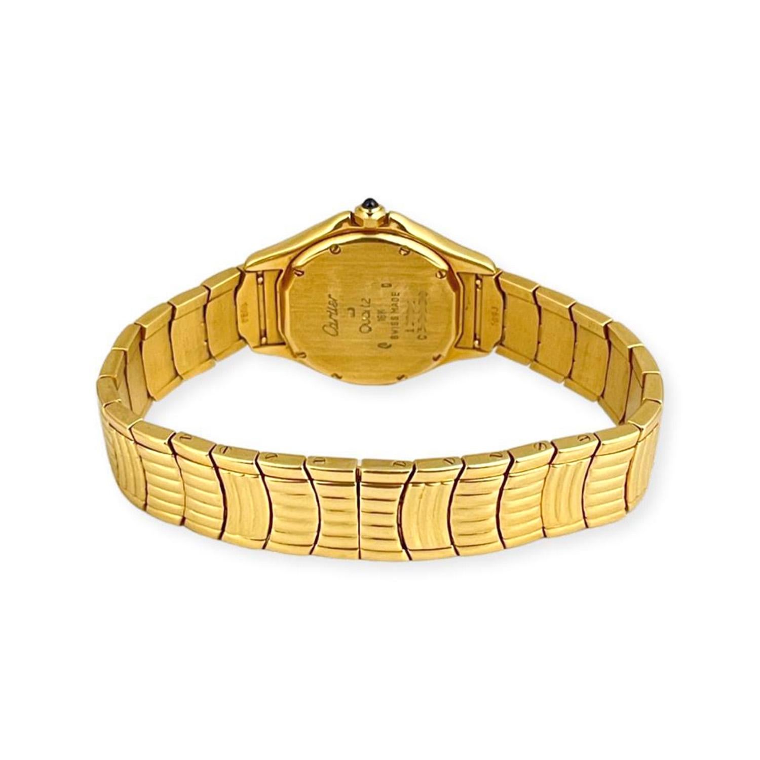Cartier Cougar Panthere in 18k Yellow Gold Watch In Good Condition In Miami, FL