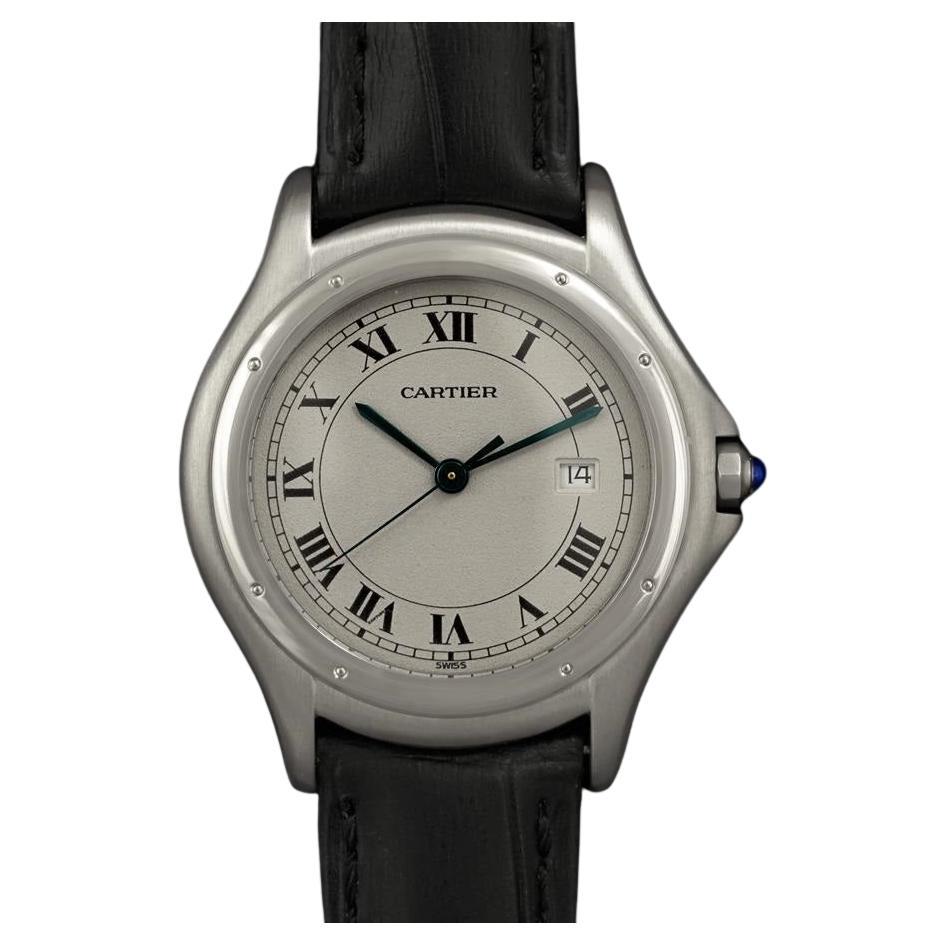Cartier Cougar Panthere Herren Unisex Quarzuhr mit Datum - Edelstahl im Angebot