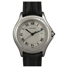 Cartier Cougar Panthere Mens Unisex Quartz Watch with Date - Stainless Steel