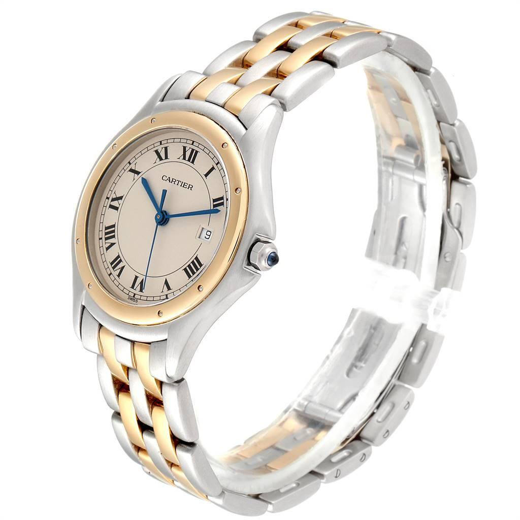 Cartier Cougar Steel 18 Karat Yellow Gold Unisex Watch W35006B6 For Sale 1