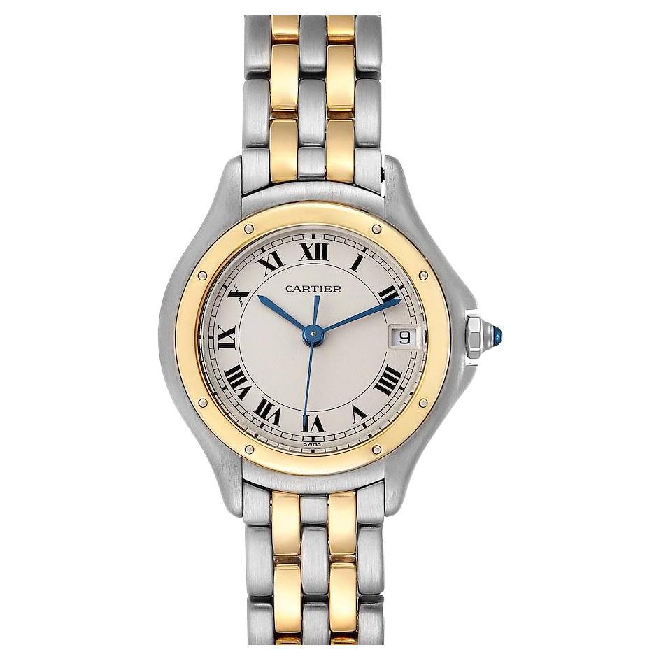 Cartier Cougar Steel 18K Yellow Gold Ladies Watch W35005B6