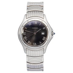Cartier Cougar W35016F8 Stainless Quartz Black Roman Dial Unisex Watch 32mm