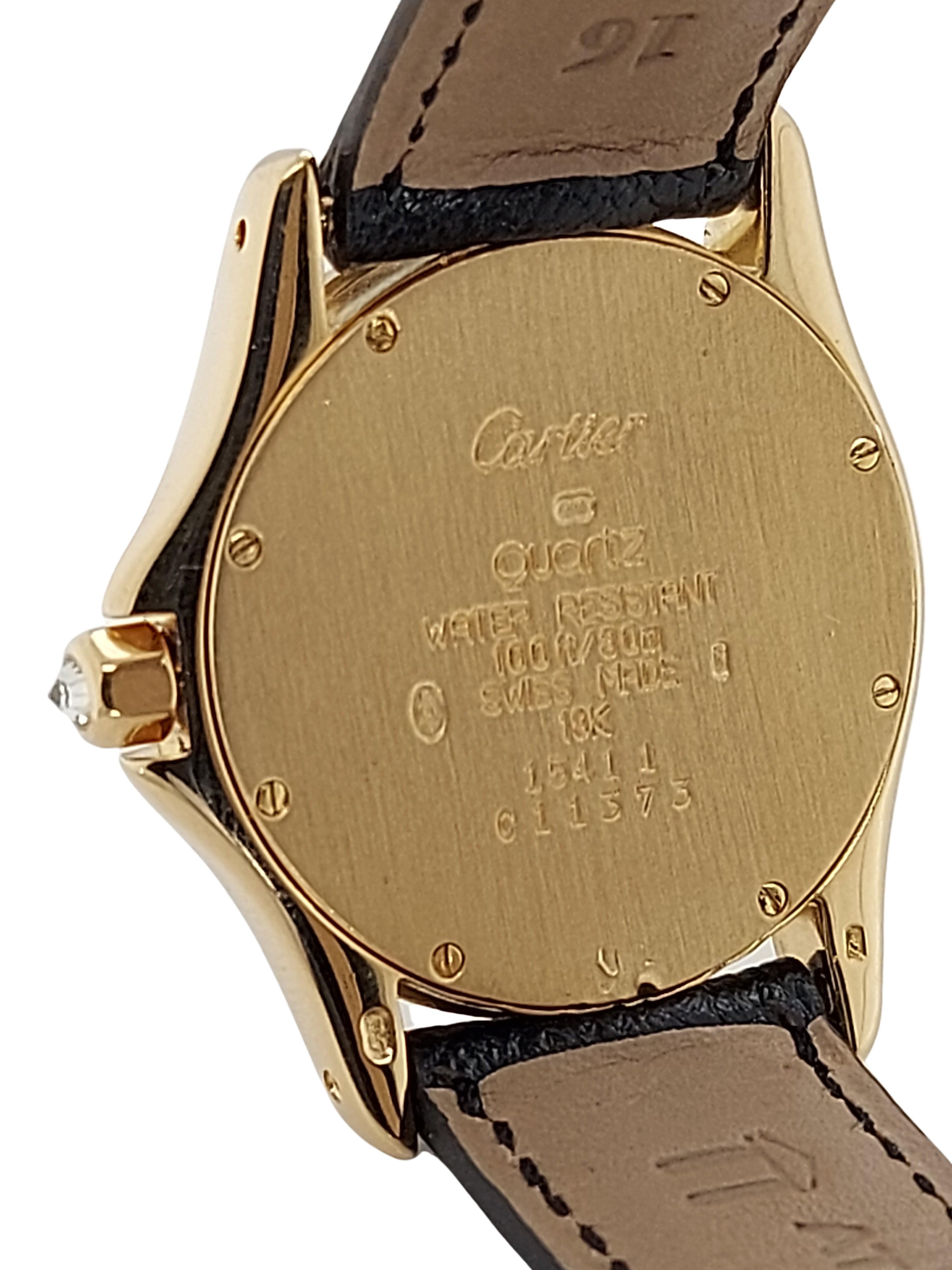 Cartier Cougar Wristwatch, 18 Karat Yellow Gold, Diamond Bezel, Quartz 3