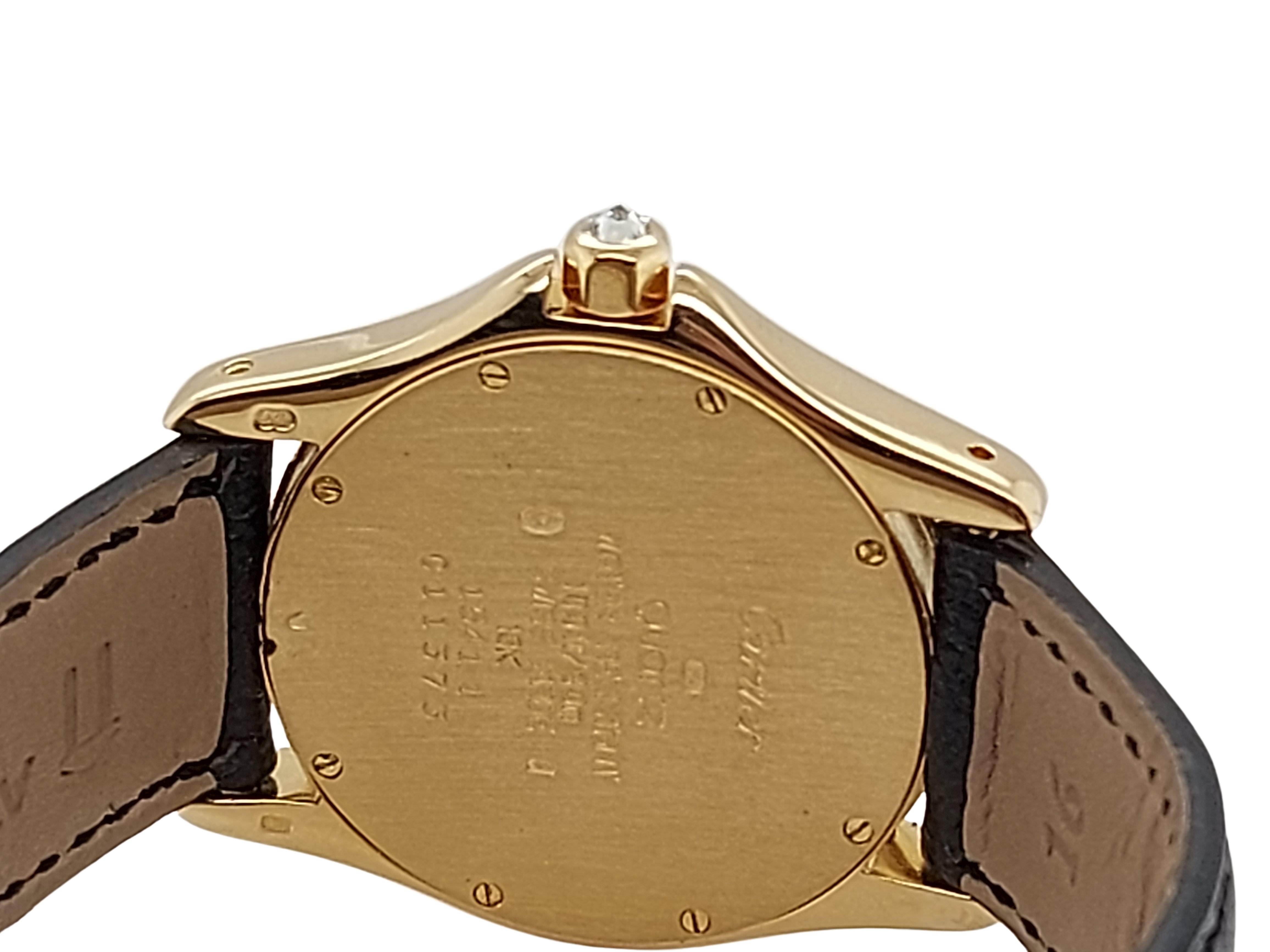 Cartier Cougar Wristwatch, 18 Karat Yellow Gold, Diamond Bezel, Quartz 5