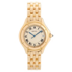 Cartier Cougar Gelbgold  Damen-Quarz-Uhr W25012B9