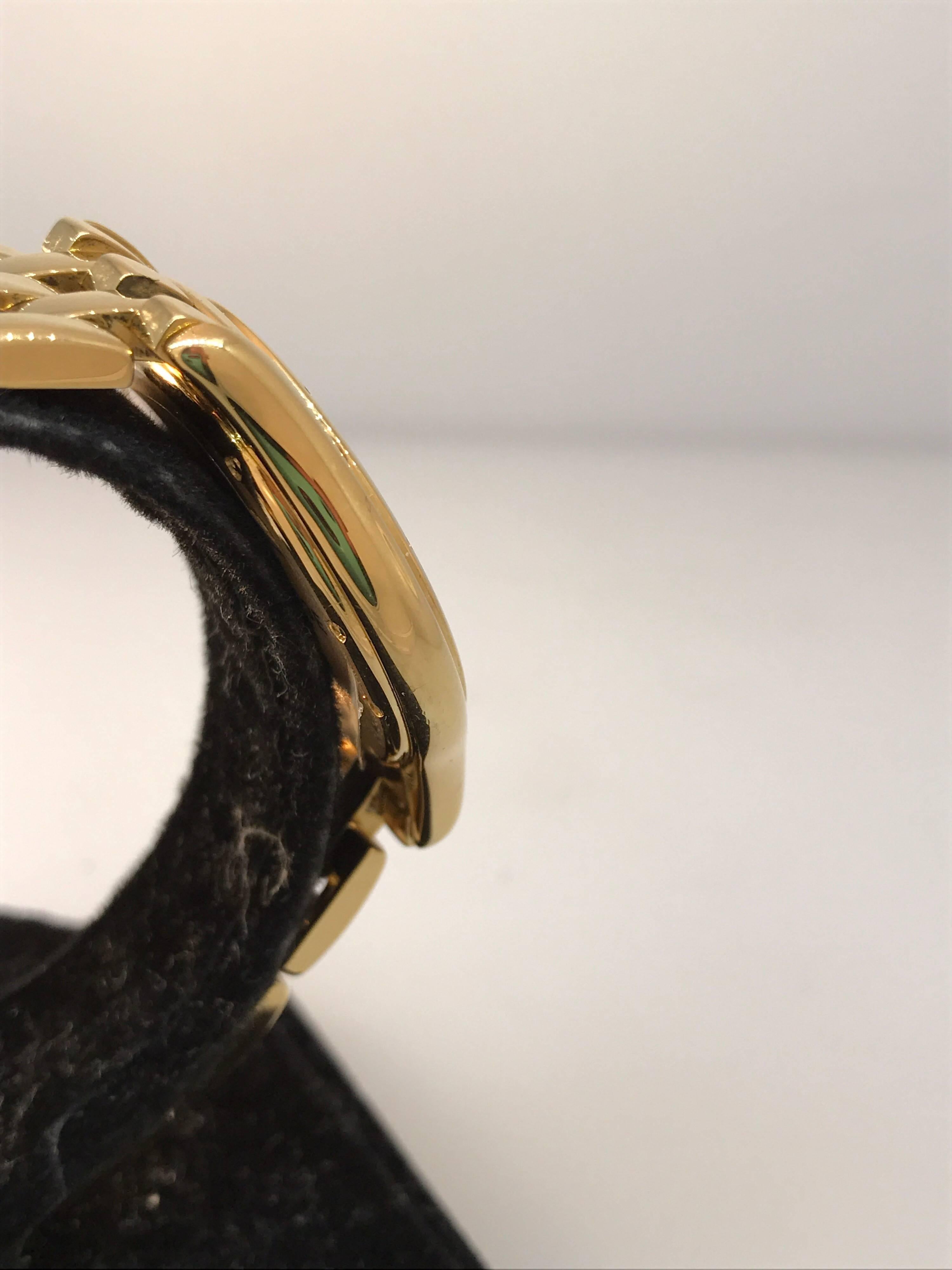 Cartier Cougar Yellow Gold Quartz Chronograph Silver Dial Bracelet Men's Watch For Sale 6