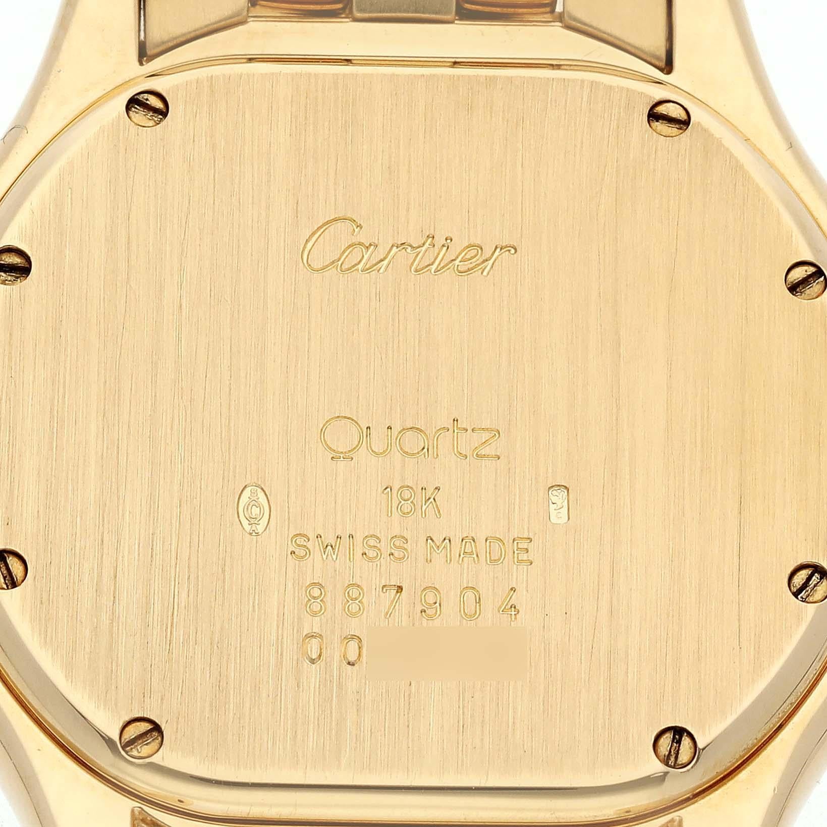 Women's Cartier Cougar Yellow Gold Silver Dial Ladies Watch 887904 For Sale