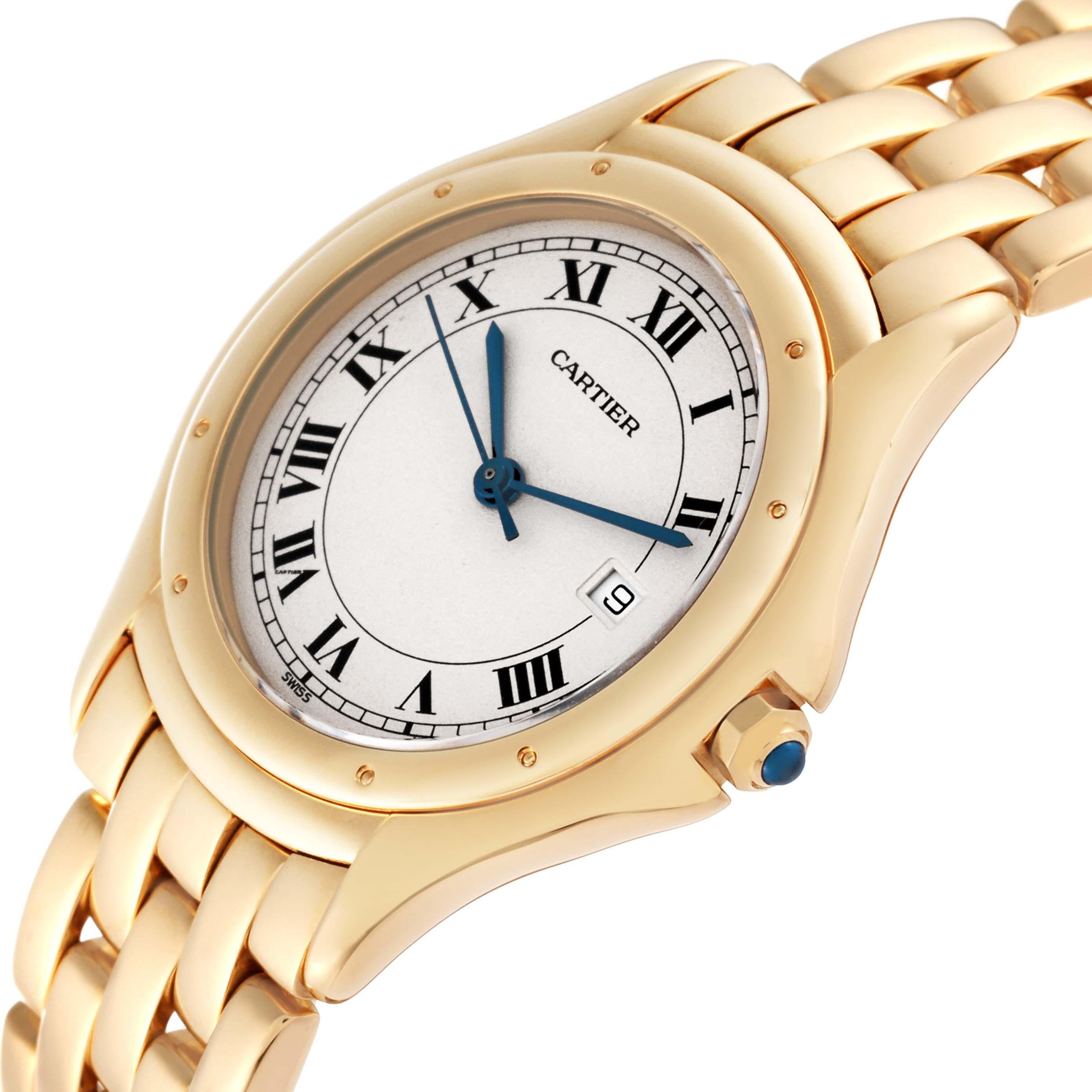 Cartier Cougar Yellow Gold Silver Dial Ladies Watch 887904 For Sale 1