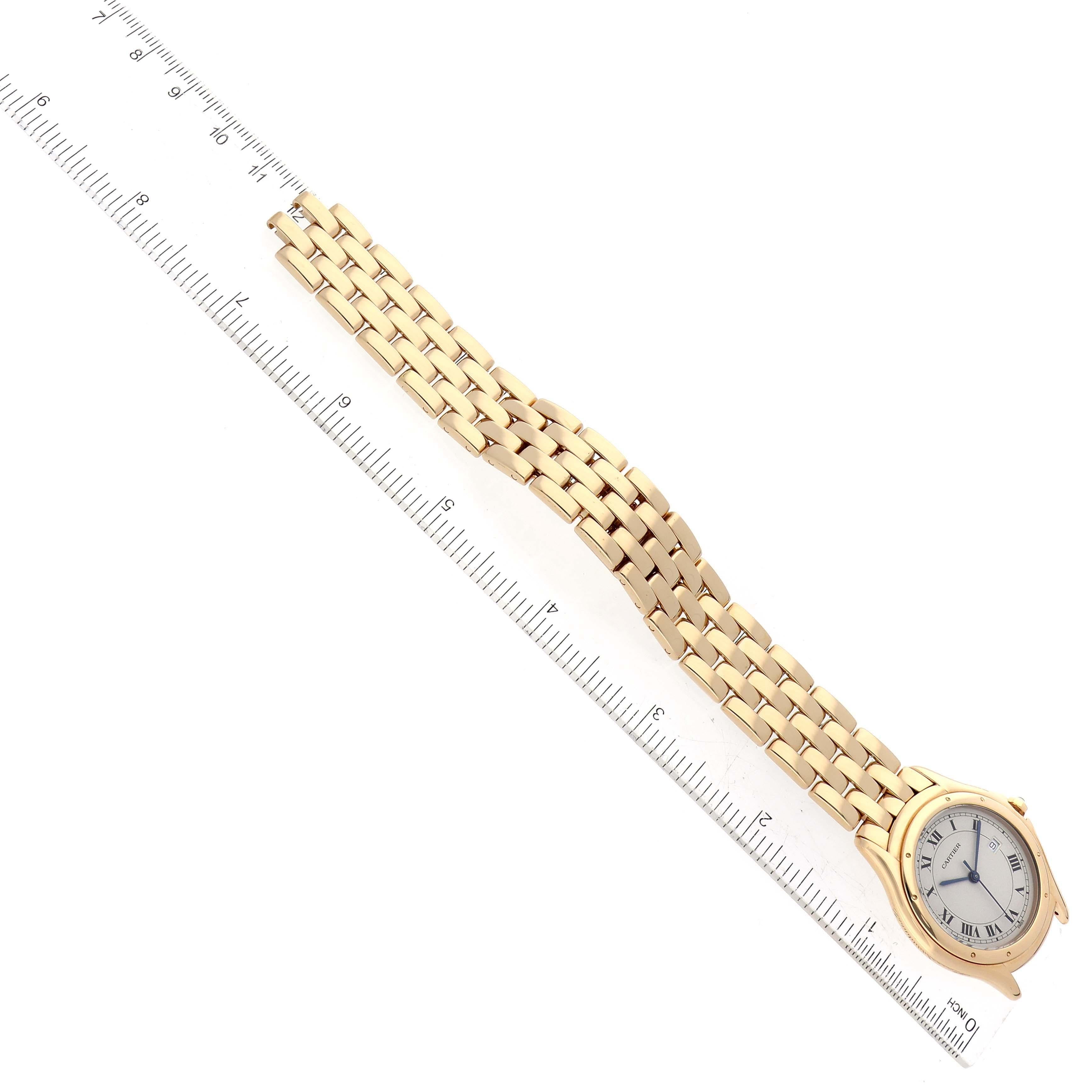 Cartier Cougar Yellow Gold Silver Dial Ladies Watch 887904 For Sale 3