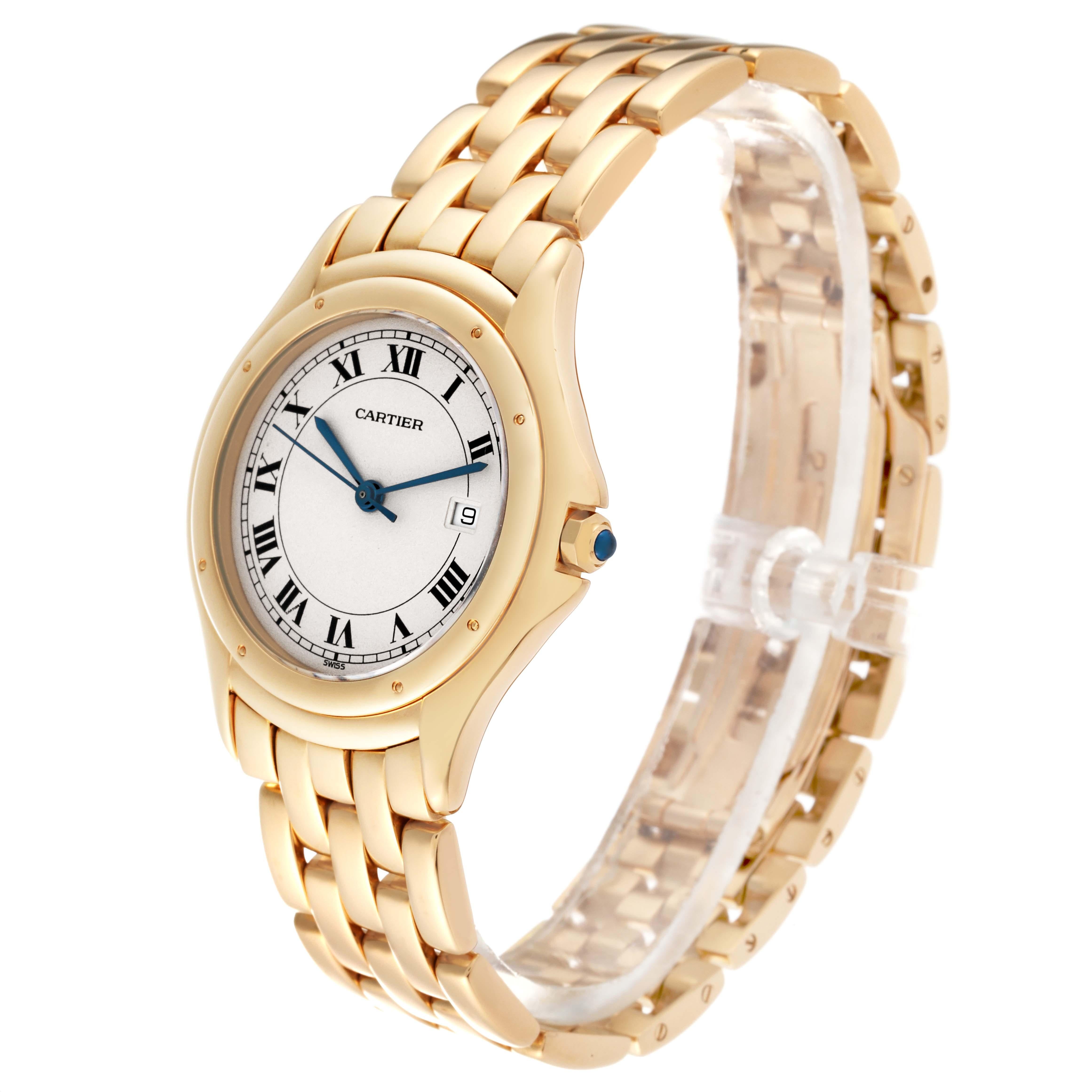 Cartier Cougar Yellow Gold Silver Dial Ladies Watch 887904 For Sale 4
