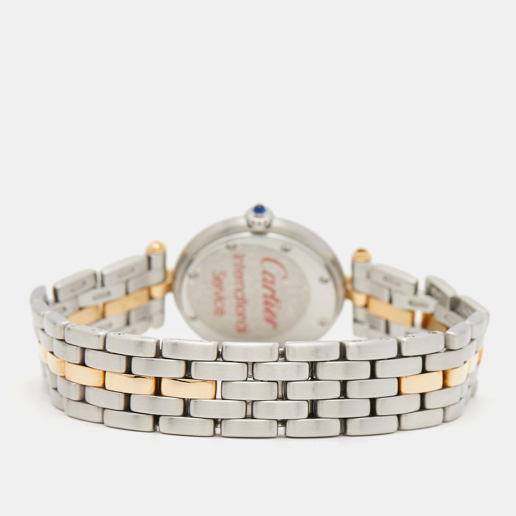 Cartier Cream 18K Yellow Gold And Stainless Steel Panthere W25030B5 Women's Wris 3