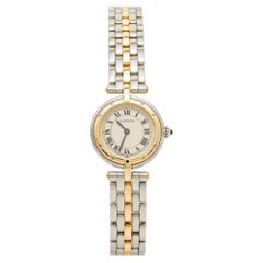 Cartier Cream 18K Yellow Gold And Stainless Steel Panthere W25030B5 Women's Wris