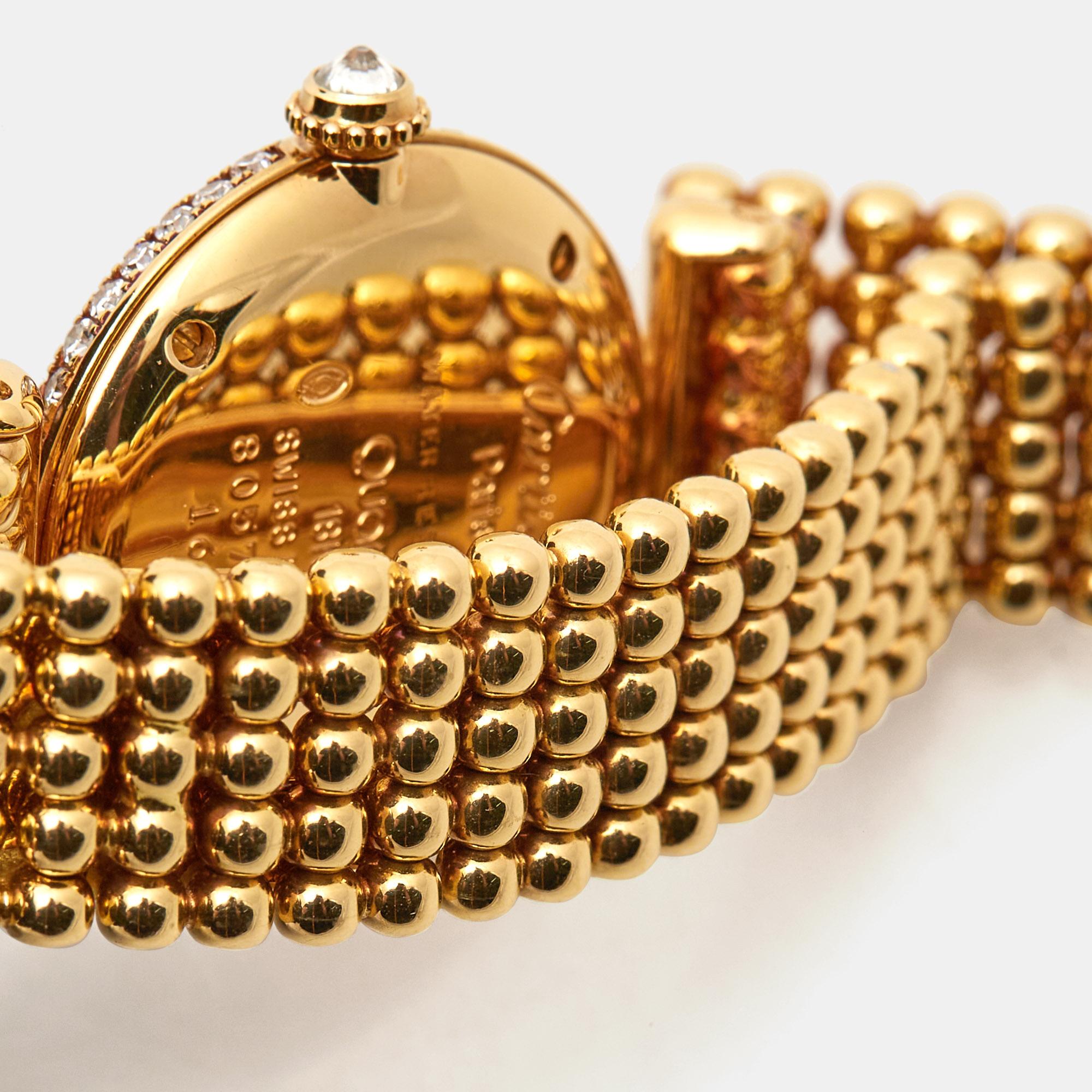 Cartier Cream 18k Yellow Gold Diamond Colisee 1628 Women's Wristwatch 24 mm 5