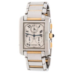 Cartier Crème Or Jaune 18K Francaise Chronoflex 2303 Montre-bracelet pour homme 28mm