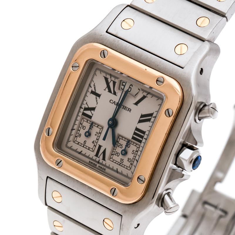 We have our eyes on this Cartier wristwatch for all the right reasons. It is from a collection that dates back to 1904, gaining recognition for being the first pilot’s watch from the brand. The timepiece has a square stainless steel case fitted with