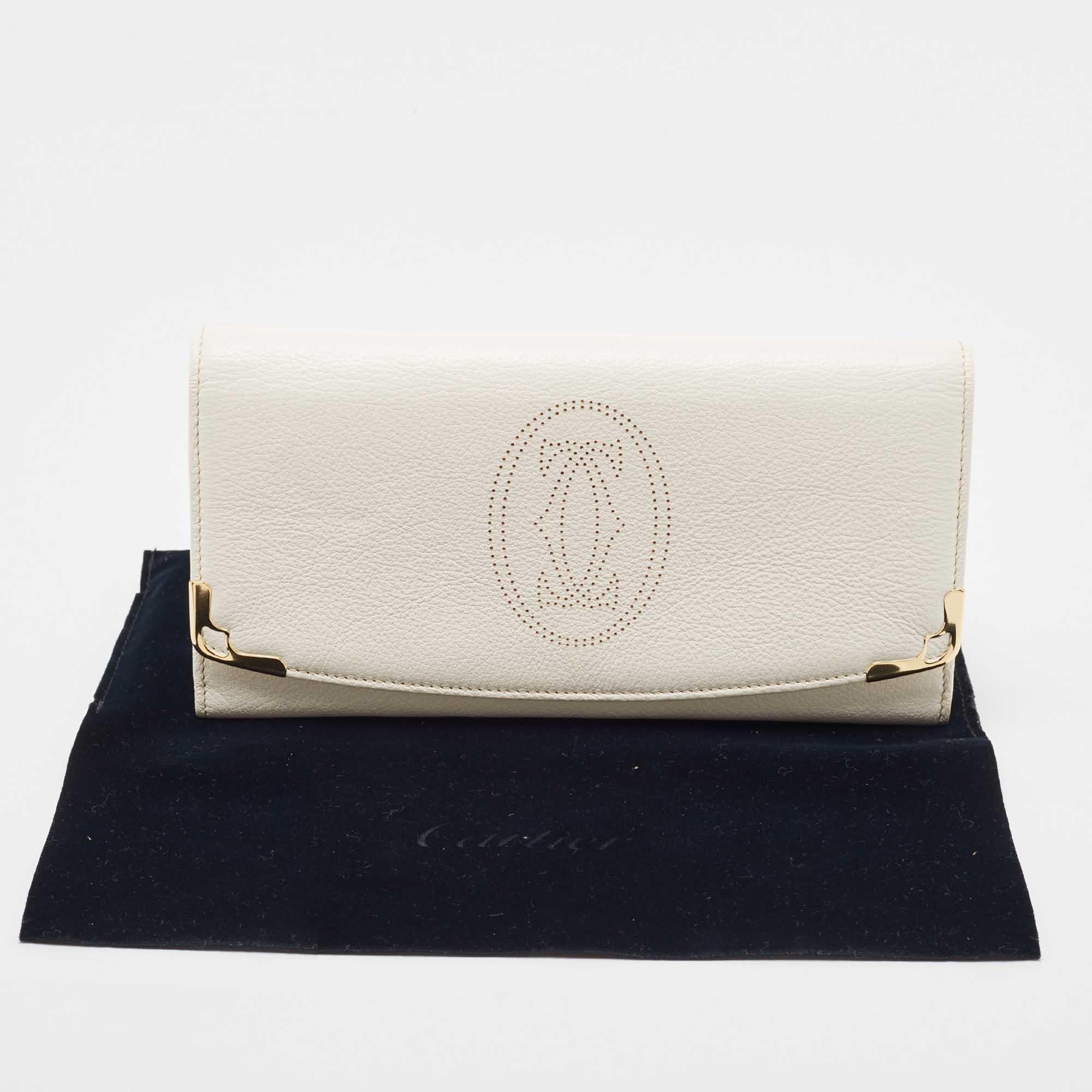 Cartier Cream Leather Marcello de Cartier Flap Wallet 6