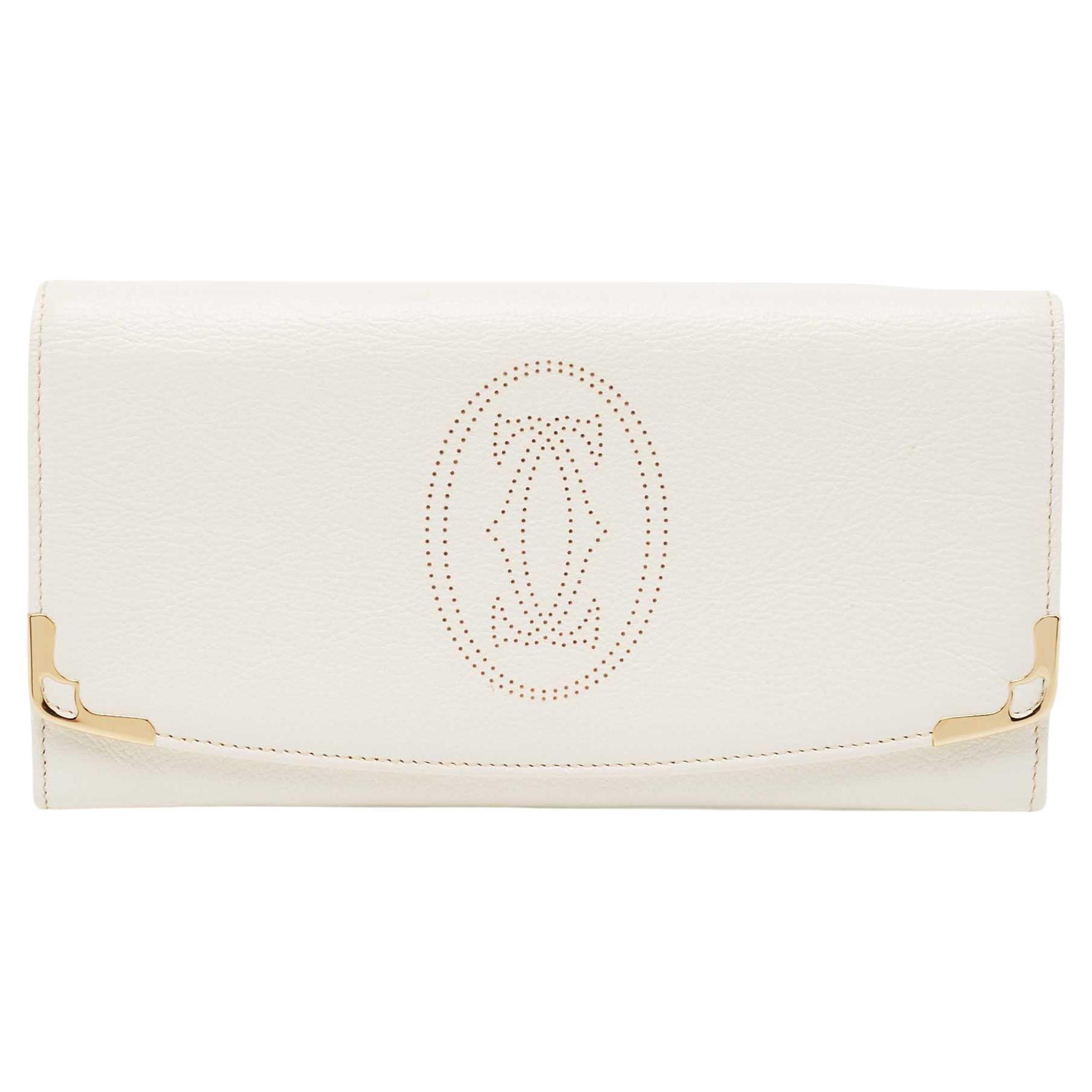 Cartier Cream Leather Marcello de Cartier Flap Wallet