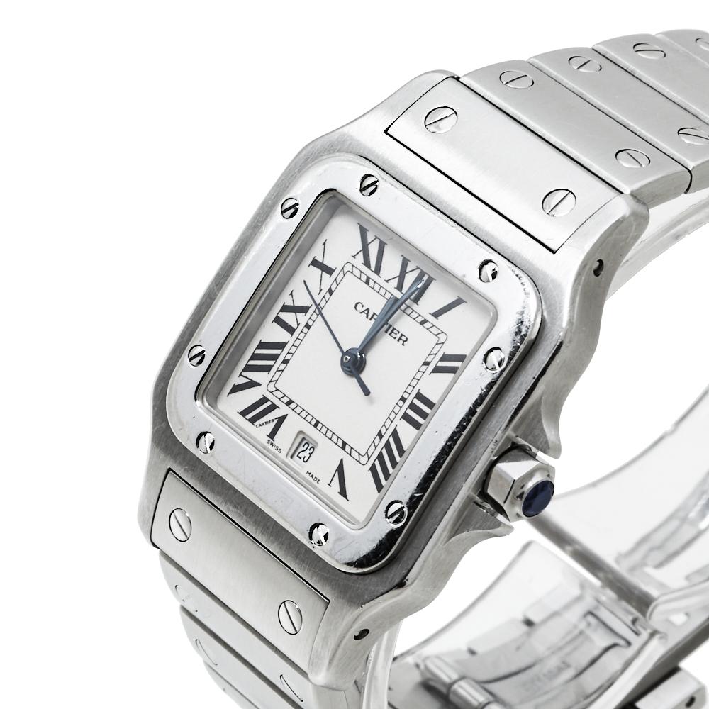 Cartier Cream Stainless Steel Santos 1564 Women's Wristwatch 29MM 1