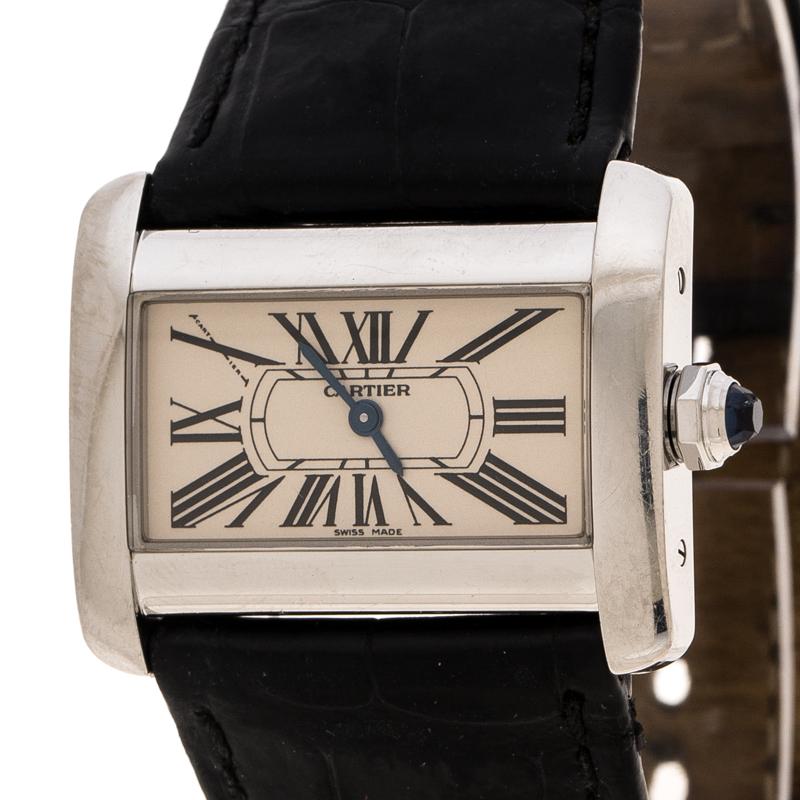 Cartier Cream Stainless Steel Tank Divan 2599 Women's Wristwatch 31 mm (Zeitgenössisch)