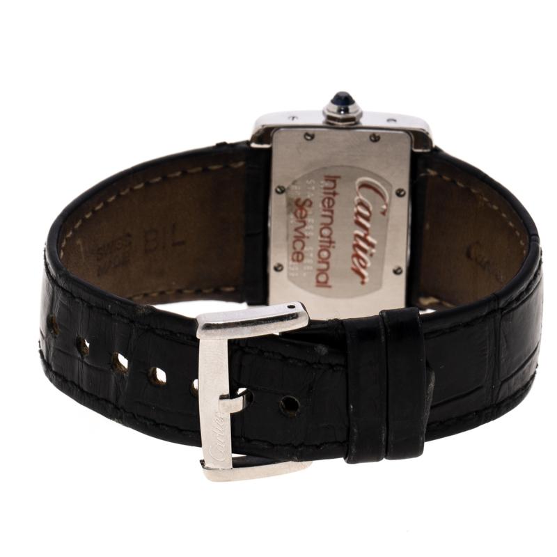 Cartier Cream Stainless Steel Tank Divan 2599 Women's Wristwatch 31 mm Damen
