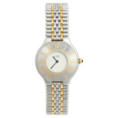 Cartier Cream Two Tone Stainless Steel Must 21 Women's Wristwatch 31 mm