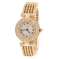 Cartier Cream Yellow Gold and Diamond Colisee 1628 Women's Wristwatch 24 mm