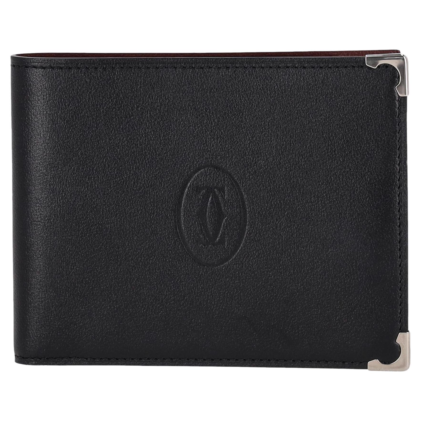 Portafoglio in pelle con carta di credito Cartier in vendita