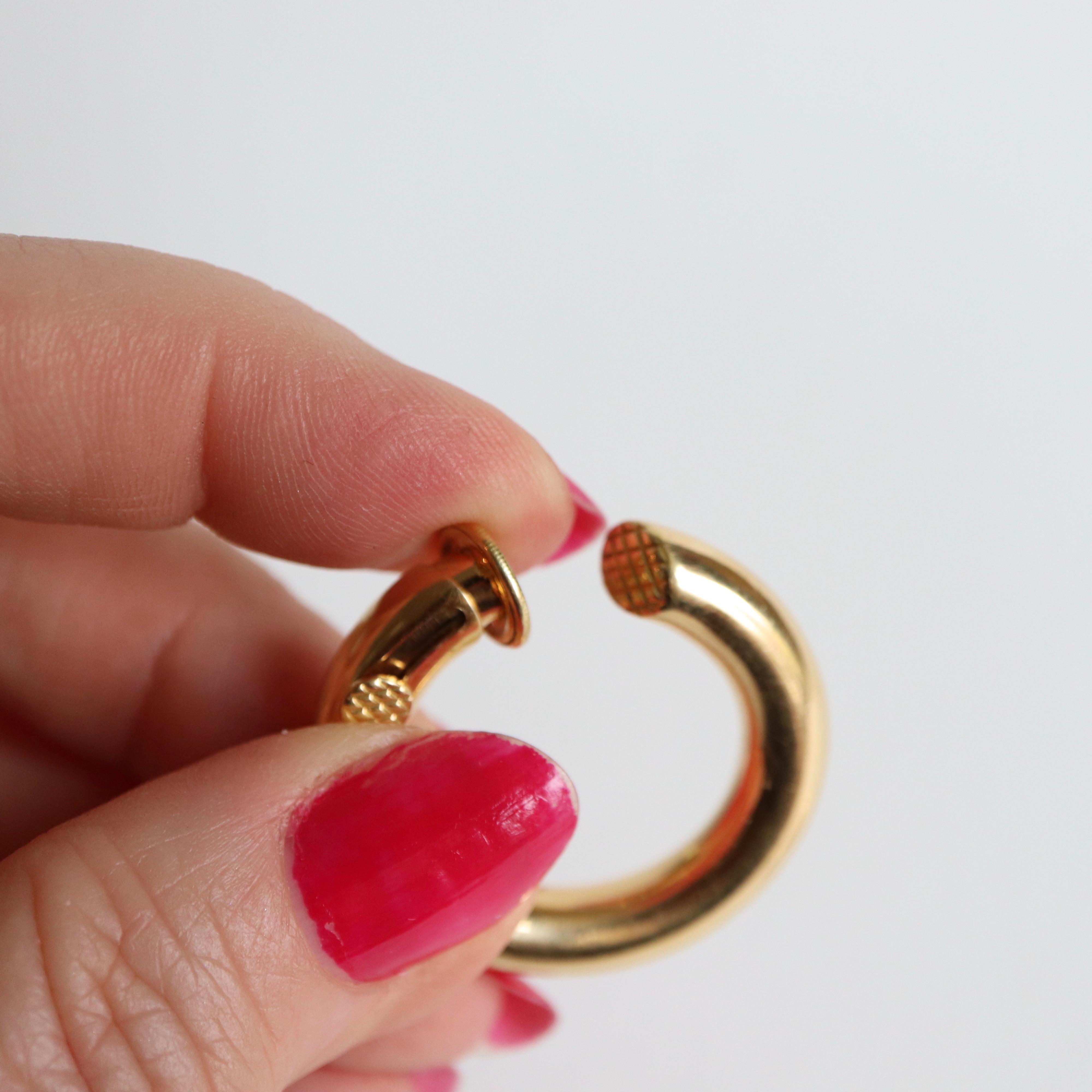 Women's or Men's Cartier Creole Earrings in 18 Karat Yellow Gold