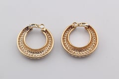 Cartier Creole Large Diamond 18k Yellow Gold Hoop Earrings