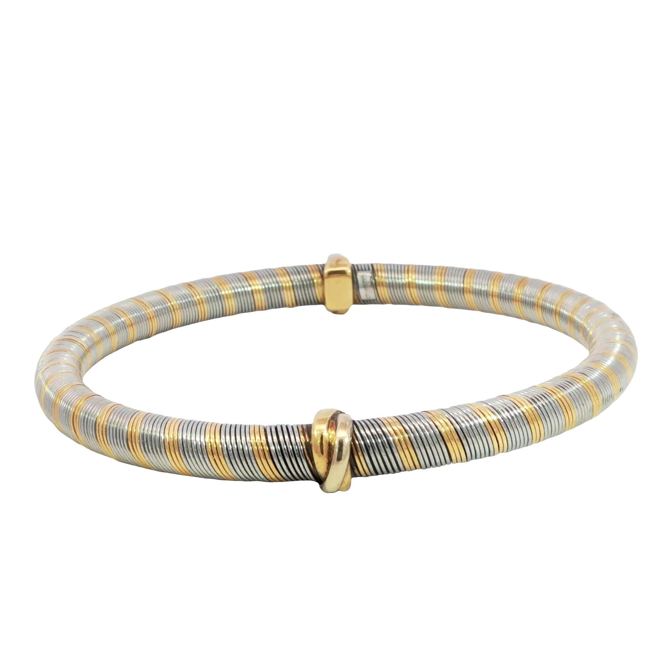 Cartier Créoles Trinity Motif Bracelet en or 18K et acier en vente 7