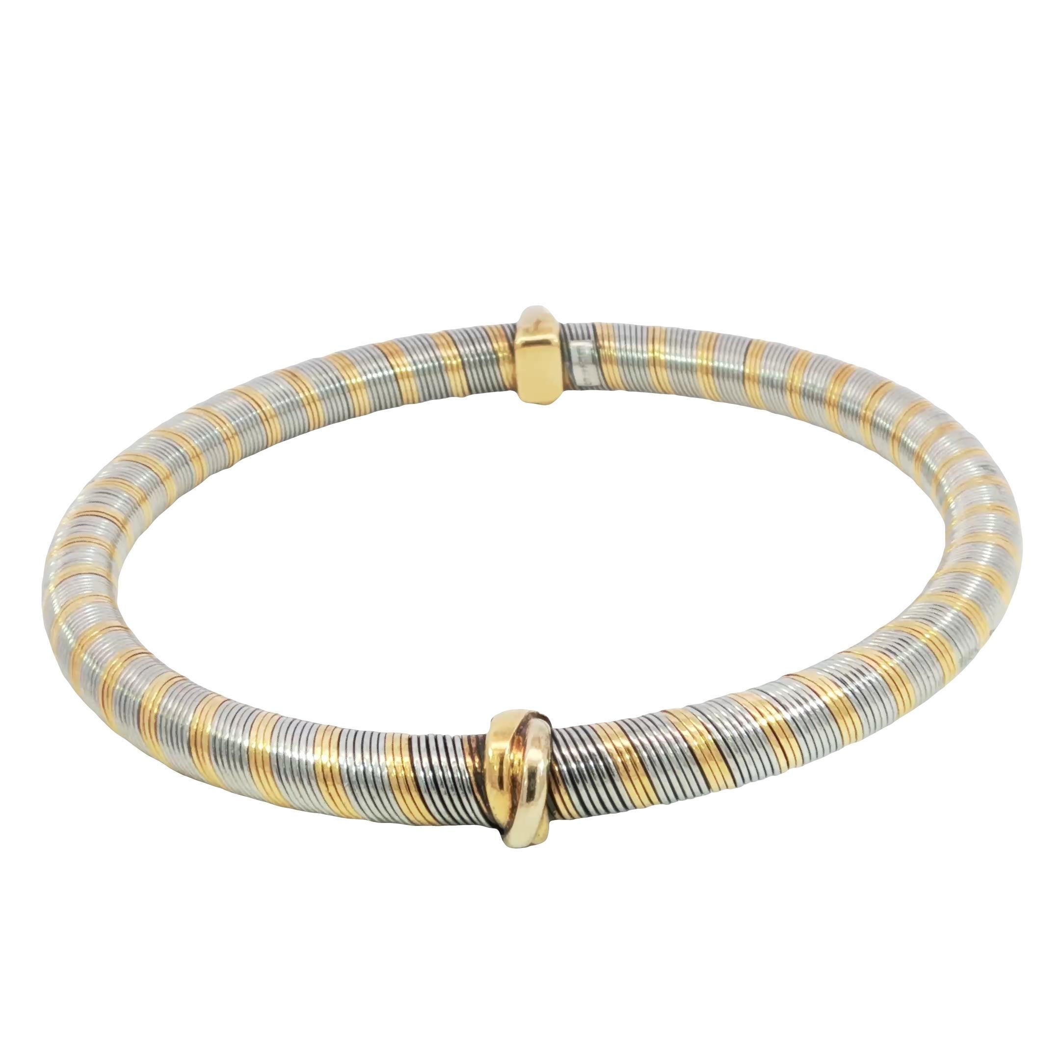 Cartier Créoles Trinity Motif Bracelet en or 18K et acier Pour femmes en vente